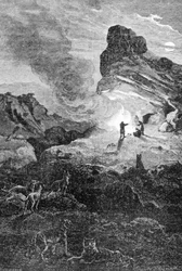 Vita nel Paleolitico. Incisione del XIX secolo