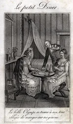 Piccola cena. Olympe de Gouges (1748-1793), donna di lettere e rivoluzionaria francese con Celine una delle sue amiche