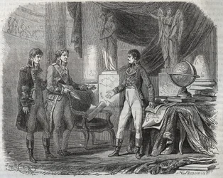 Lord Cornwallis (1738-1805) negozia il Trattato di Amiens (1802) con Napoleone Bonaparte (1769-1821) - la Pace di Amiens, Francia