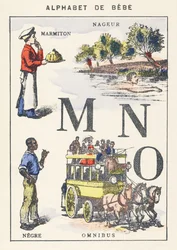 M N W: vaso, nuotatore, uomo nero, omnibus