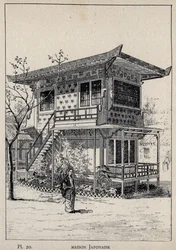 Maison Japonaise (Casa giapponese) - incisione del 1889 in 
