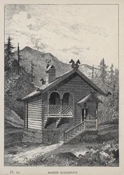 Casa scandinava - incisione del 1889 in 