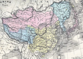 Mappa della Cina e del Giappone. Metà del XIX secolo