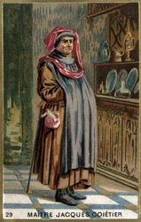 Maestro Jacques Coitier, primo medico, medico di Luigi XI. Cromolitografia del XIX secolo