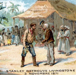 Incontro tra Sir Henry Morton Stanley e David Livingstone nel 1871