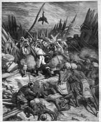 Missione in Senegal di Gustave Borgnis Desbordes (Generale Borgnis-Desbordes) (1839-1900), militare francese. Incisione di Castelli in 