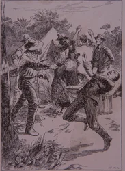 Ned Kelly uccide il poliziotto Lonigan a Stringybark Creek nel 1878