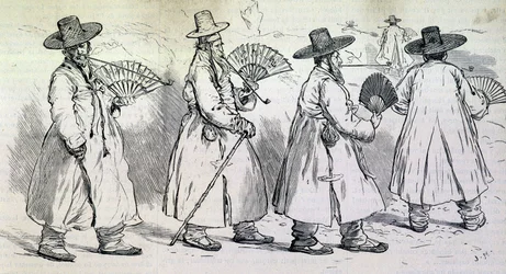 Notabile del villaggio di Sbin Po (Kree) in passeggiata (fine XIX secolo)