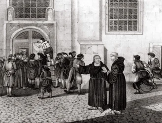 Il 31/10/1517, Lutero affisse sulle porte del Castello di Wittenberg le sue 95 tesi "denunciando la vendita delle indulgenze e che segnarono l