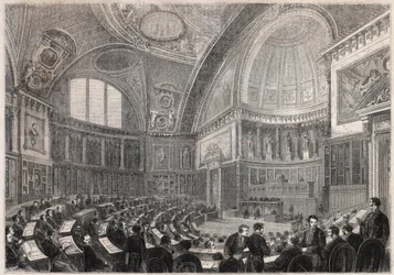 Apertura della sessione del Senato e ammissione del generale Charles Cousin Montauban (1796-1878), visconte de la Gueronniere et de Forcade, 2 dicembre