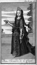 Ordini di cavalleria. Dama Cavaliere della Croce in Austria nel XVII secolo. In "Storia degli ordini militari o cavalieri, delle milizie sicure e di routine di entrambi i sessi, che sono stati stabiliti finora. Edizione tratta da Abate Giustiniani, R.P.Bon