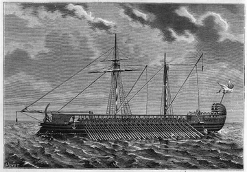 Panoramica di una trireme ateniese