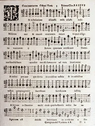 Pagina della partitura musicale dei Salmi (op 16) di Ludovico Viadana