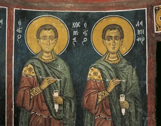 Dipinti di San Cosma con San Damiano, Chiesa di Panagia Ties Asinou, Nikitart, Cipro