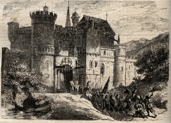Pascal Paoli, liberatore della Corsica - Pascal Paoli (1725-1807), liberatore della Corsica entra a Bastia - incisione in "Dictionnaire populaire illustré" - 1864 - di Joseph Decembre e Edmond Allonier