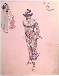Costume di Peppe vestito da Arlecchino per l