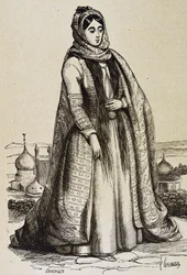 Persia (XIX secolo). Società. Donna persiana. Incisione. Collezione privata