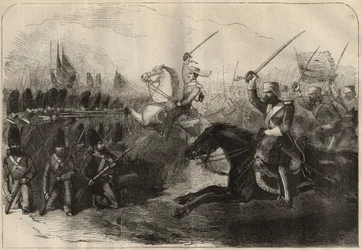 Guerra Anglo-Persiana: la carica della 3ª cavalleria indo-britannica comandata dal Capitano Forbes durante la Battaglia di Koosh-Ab l