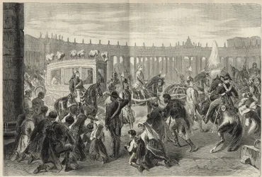 Papa Pio IX (Pio Pio) che va alla chiesa di San Luigi dei Francesi in occasione della festa del 15 agosto 1869