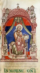 Papa San Gregorio I il Grande circondato da due segretari