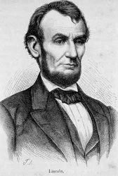 Ritratto di Abraham Lincoln (1809 - 1865) 16º Presidente degli Stati Uniti (1861 - 1865)