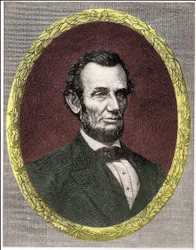 Ritratto di Abraham Lincoln (1809 - 1865) 16º Presidente degli Stati Uniti (1861 - 1865)