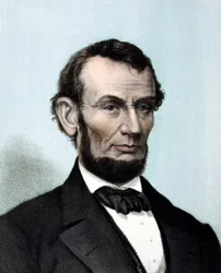 Ritratto di Abraham Lincoln (1809 - 1865), 16º presidente degli Stati Uniti.