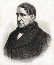 Ritratto di Achille Léonce Victor Charles de Broglie (1785 - 1870), Duca di Broglie. Incisione del XIX secolo