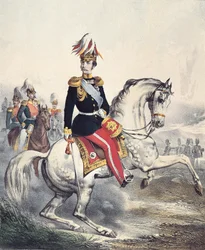 Ritratto di Alessandro II Nikolayevich (incisione colorata)