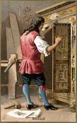 Ritratto di André Charles Boulle (1642 - 1732) ebanista francese. Cromolitografia del XIX secolo