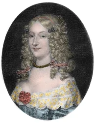 Ritratto di Anne-Genevieve de Bourbon-Conde (1619-79) Duchessa di Longueville - Ritratto di Anne Genevieve de Bourbon Conde, Duchessa di Longueville (1619-1679) incisione del XIX secolo