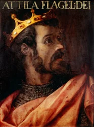 Ritratto di Attila (395-453) Re degli Unni