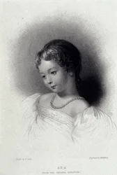 Ritratto di Augusta Ada Byron (1815-1852) che divenne Anna Lovelace, figlia del poeta George Gordon Byron. Incisione del XIX secolo