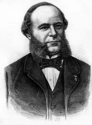 Ritratto di Auguste Pouyer-Quertier (1820 - 1891). Incisione della fine del XIX secolo in "Histoire de France" di H. Martin