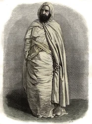 Ritratto di Ben Mahi Ed Din Abd El Kader (Abd El-Kader) (1808-1883) Emiro di Mascara, leader militare e religioso