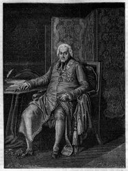 Ritratto del Cardinale Jean-Baptiste di Belloy Morangle (1709-1808) - incisione del XIX secolo