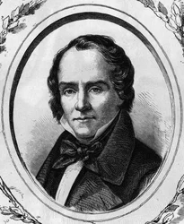 Ritratto di Casimir Delavigne, poeta e drammaturgo francese (1793 - 1843) incisione del 1866