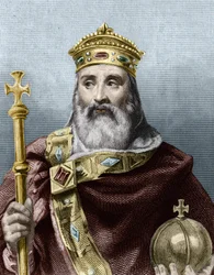 Ritratto di Carlo Magno, re di Francia (in Histoire des Français par Lavallée, incisione)
