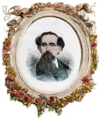 Ritratto di Charles Dickens (1812-1870) romanziere inglese, incisione