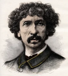 Ritratto di Charles Garnier (1825-1898), architetto francese - incisione in "La musique populaire" giornale illustrato settimanale - 1882