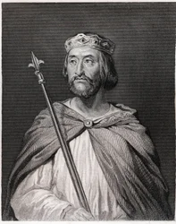 Ritratto di Carlo III detto il Semplice (879 - 929), Re di Francia (898 - 929) - in "Histoire des Français" di Lavallée, incisione, sd