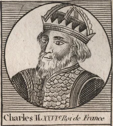 Ritratto di Carlo II il Calvo (823-877), Re di Francia - incisione da "Instruction sur l