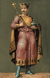 Ritratto di Carlo II il Calvo (823 - 877), Re di Francia