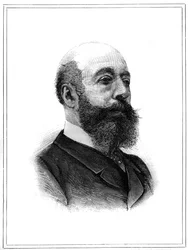 Ritratto di Charles Lambert de Sainte Croix (Sainte-Croix) (1827-1889), politico francese. Incisione in "Le Monde Illustré", 2 gennaio