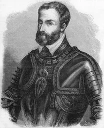 Ritratto di Carlo V (1500-1558), imperatore del Sacro Romano Impero dal 1519 al 1556. Incisione del XIX secolo.