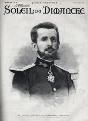 Ritratto del comandante Jean Baptiste Marchand (1863-1934). Incisione in "Le soleil-du-dimanche", 25 giugno