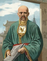 Ritratto di Confucio in cinese Kong Qiu, noto come Kongzi o Kongfuzi (circa 551 - circa 479 a.C.). Barcellona 1877