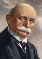Ritratto del conte Von Zeppelin (1838-1917), industriale tedesco che si dedicò alla costruzione di dirigibili rigidi.