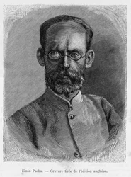 Ritratto di Emin Pasha (Isaak Eduard Schnitzer 1840-1892), medico, naturalista, esploratore e governatore della provincia egiziana di Equatoria (incisione)