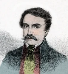 Ritratto di Ferenc Deak, politico ungherese - Incisione da 